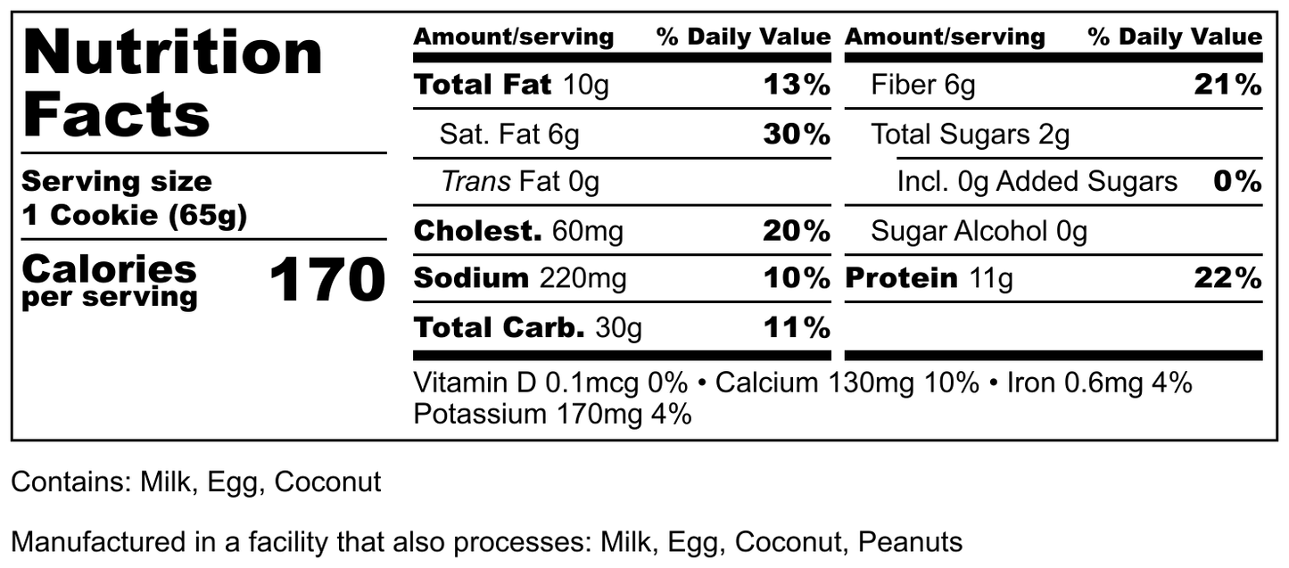 Snickerdoodle Protein Cookies (Keto) (5 Cookies)