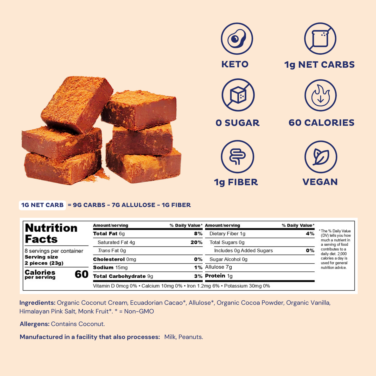 Pavé (Swiss Ganache Squares) (Keto | Vegan)