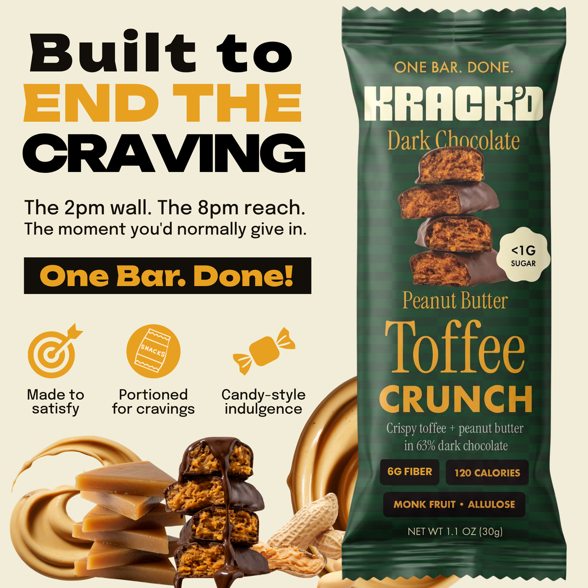 Dark Chocolate Peanut Butter Toffee Crunch