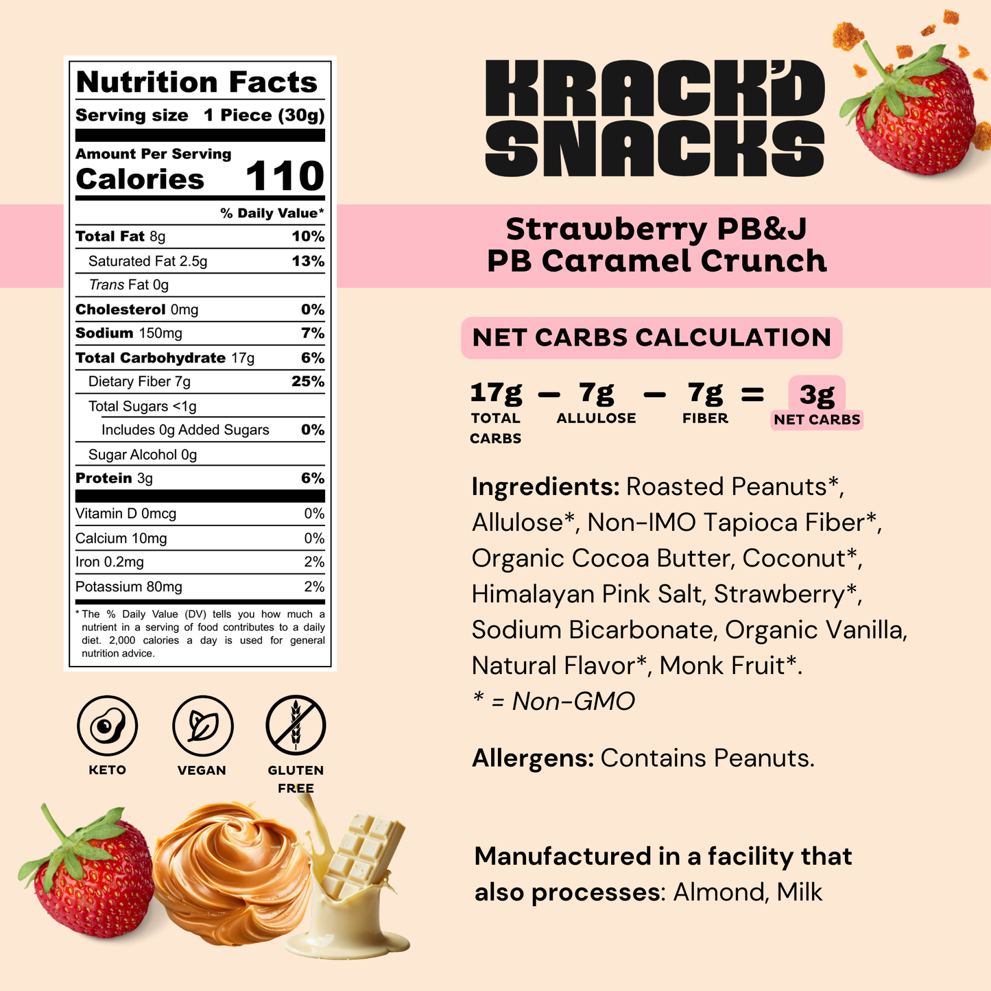 Strawberry PB&J Caramel Crunch (Keto) (Limited)