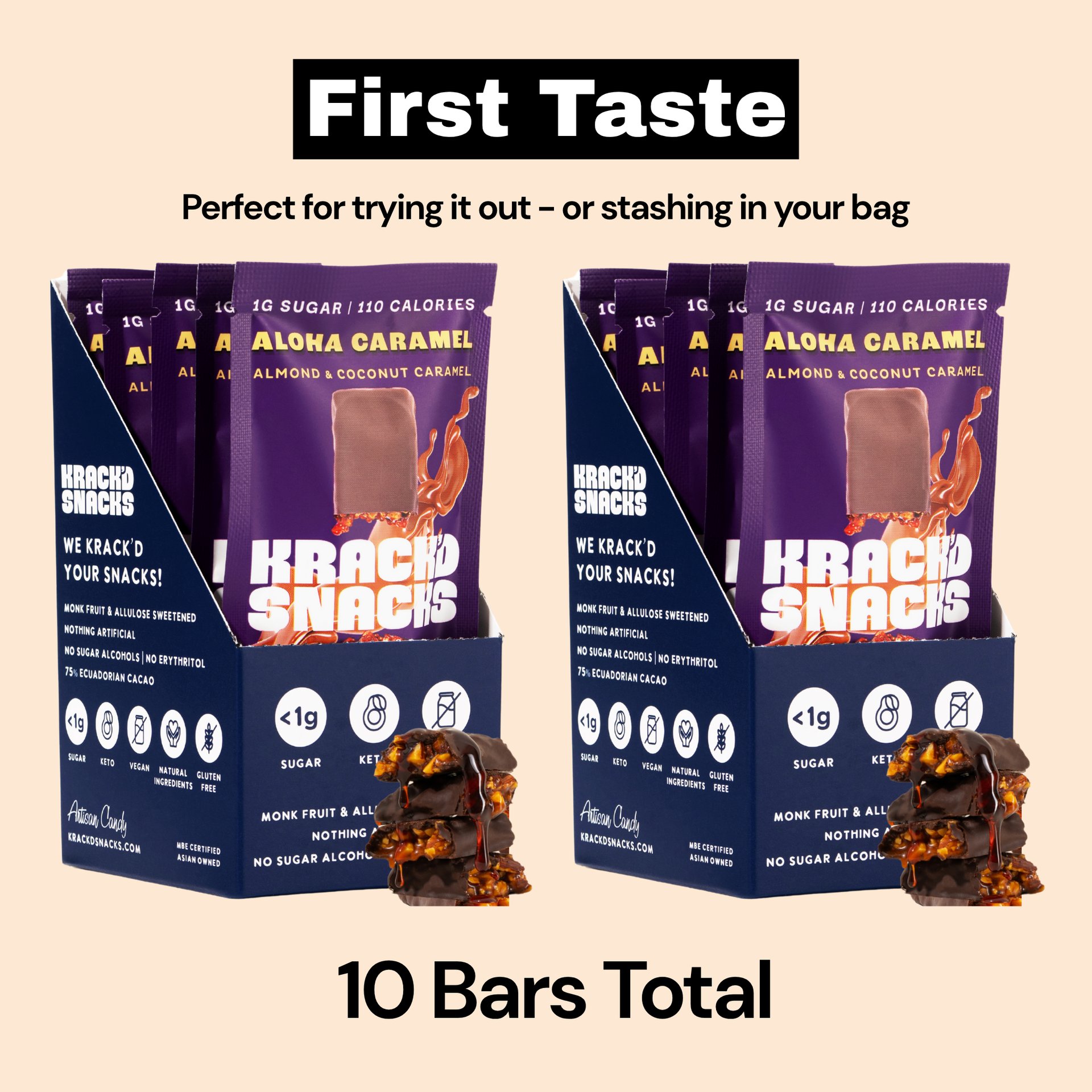 Buy Keto Milk Chocolate Caramel Bar – Vegan | Krack'd Snacks