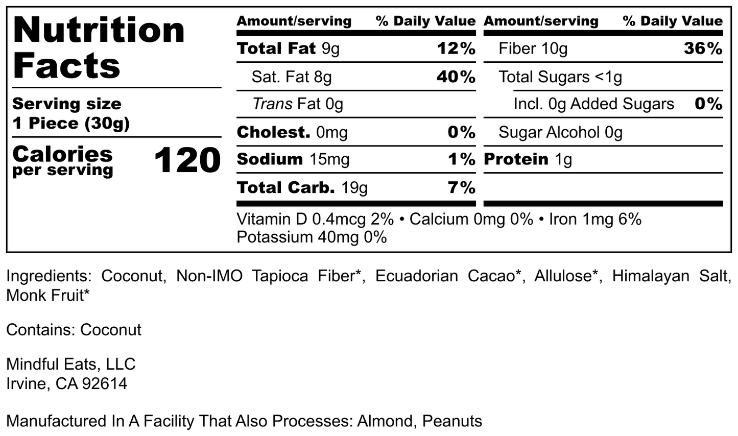 Dark Chocolate Coconut Dream Bar (Keto | Vegan)