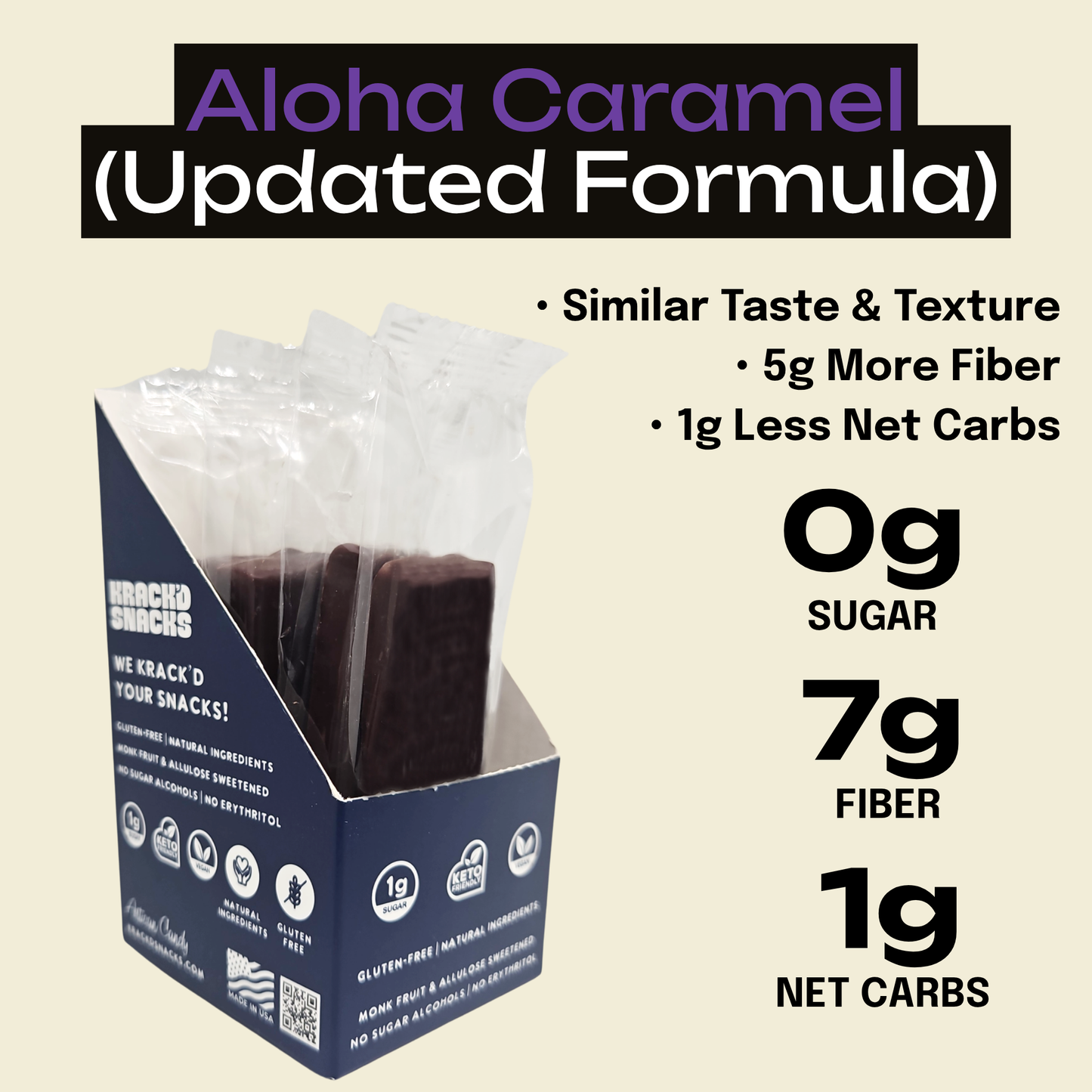 New & Improved - Dark Chocolate Aloha Caramel (5 Pieces)
