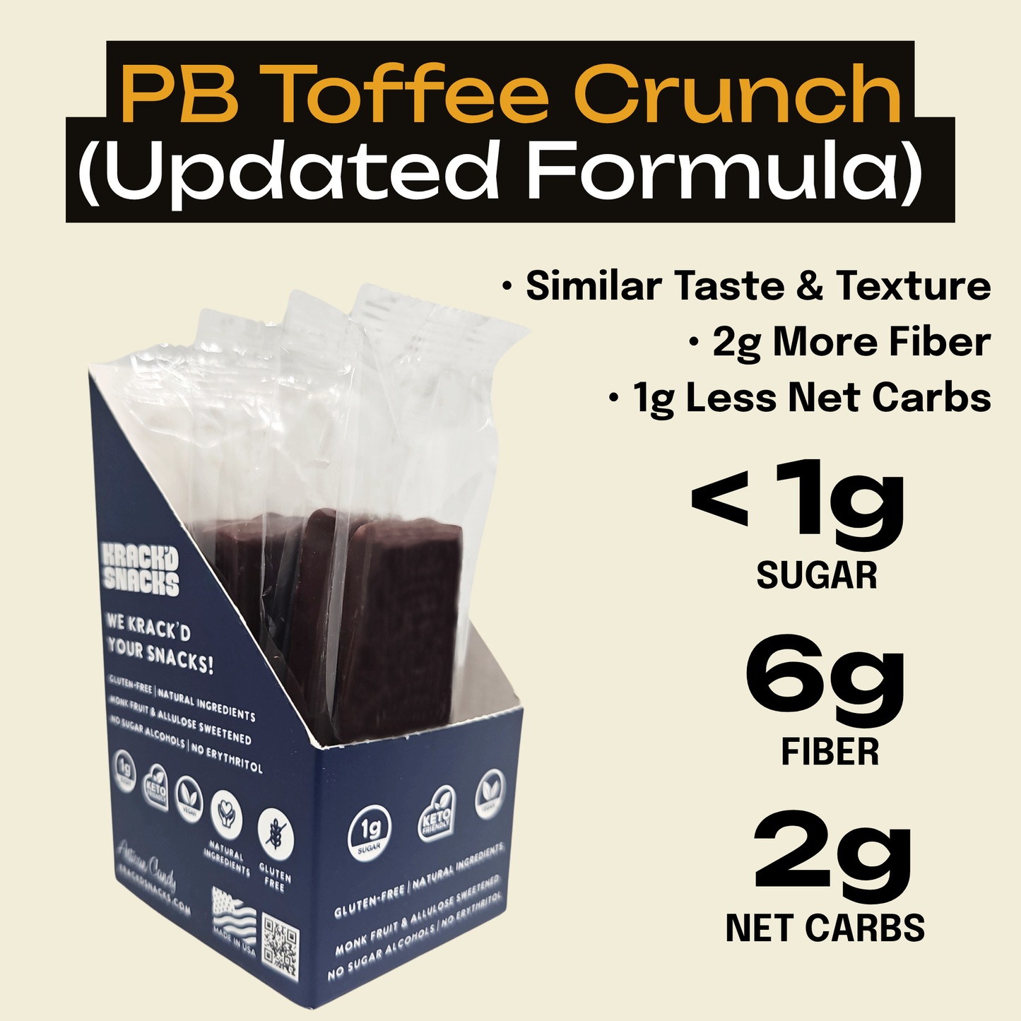 New & Improved - Dark Chocolate PB Toffee Crunch (5 Pcs)