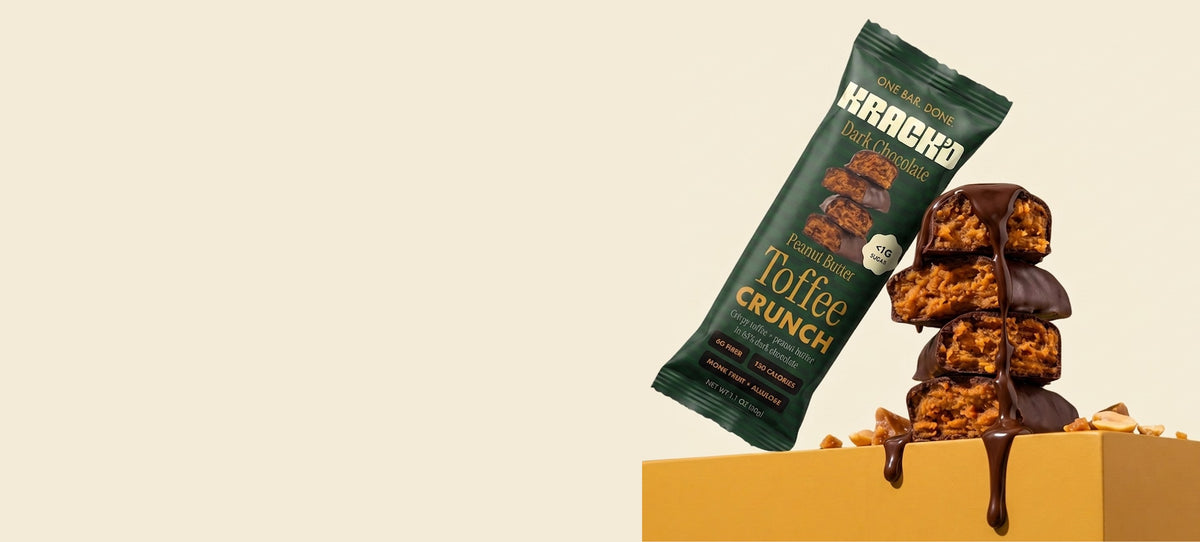 KRACK'D chocolate bar and peanut butter toffee crunch